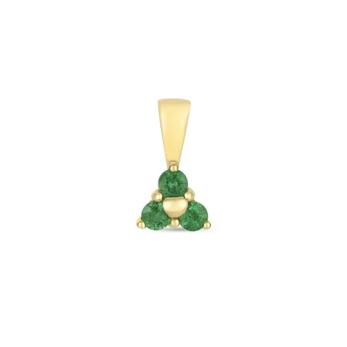 Emerald 3 Stone Pendant 9ct Gold